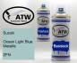 Preview: Suzuki, Ocean Light Blue Metallic, ZFN: 400ml Sprühdose + 400ml Klarlack - Set, von ATW Autoteile West.